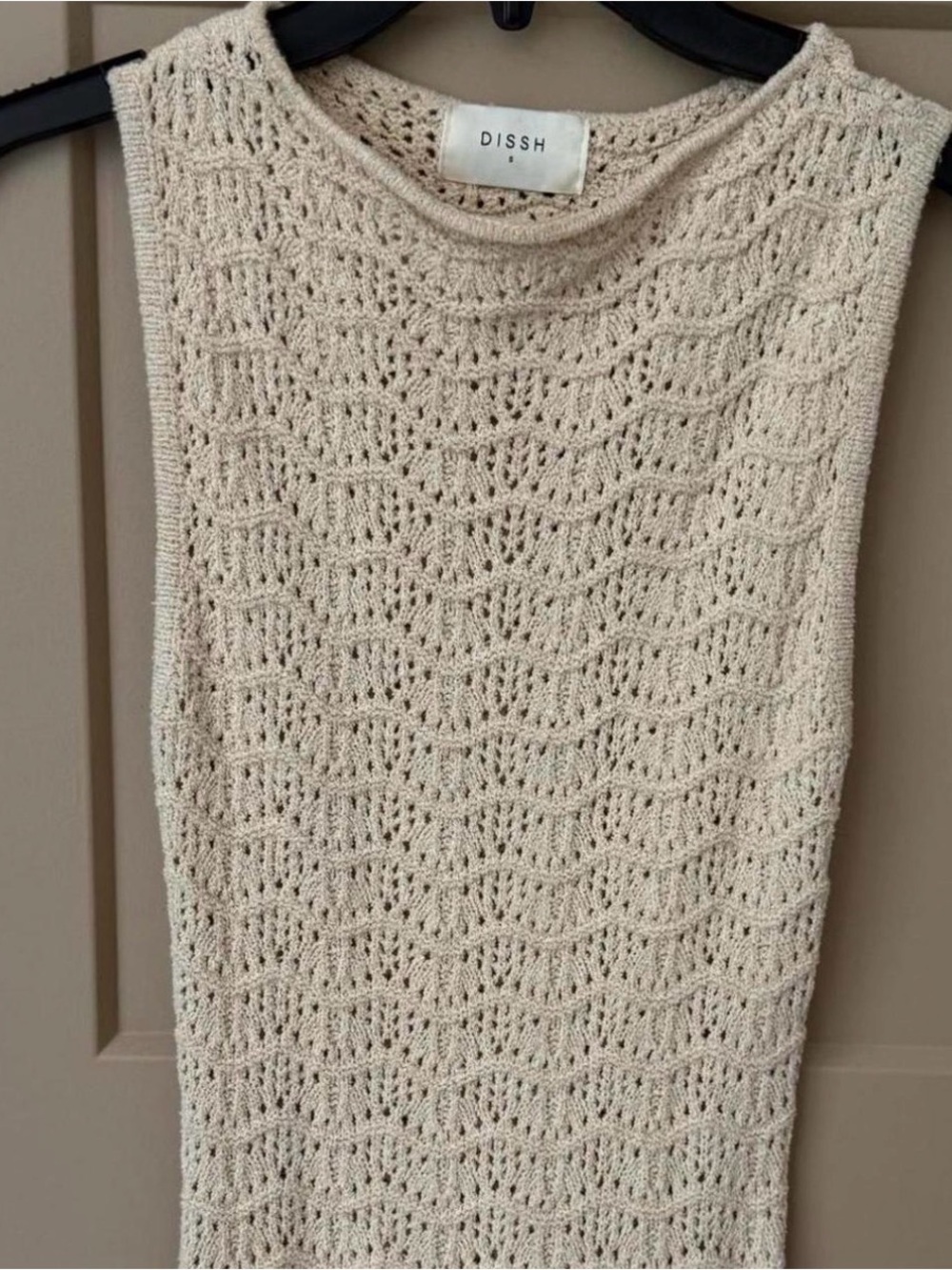 DISSH Cream Knit Sleeveless Dress/Swim Cover-Up